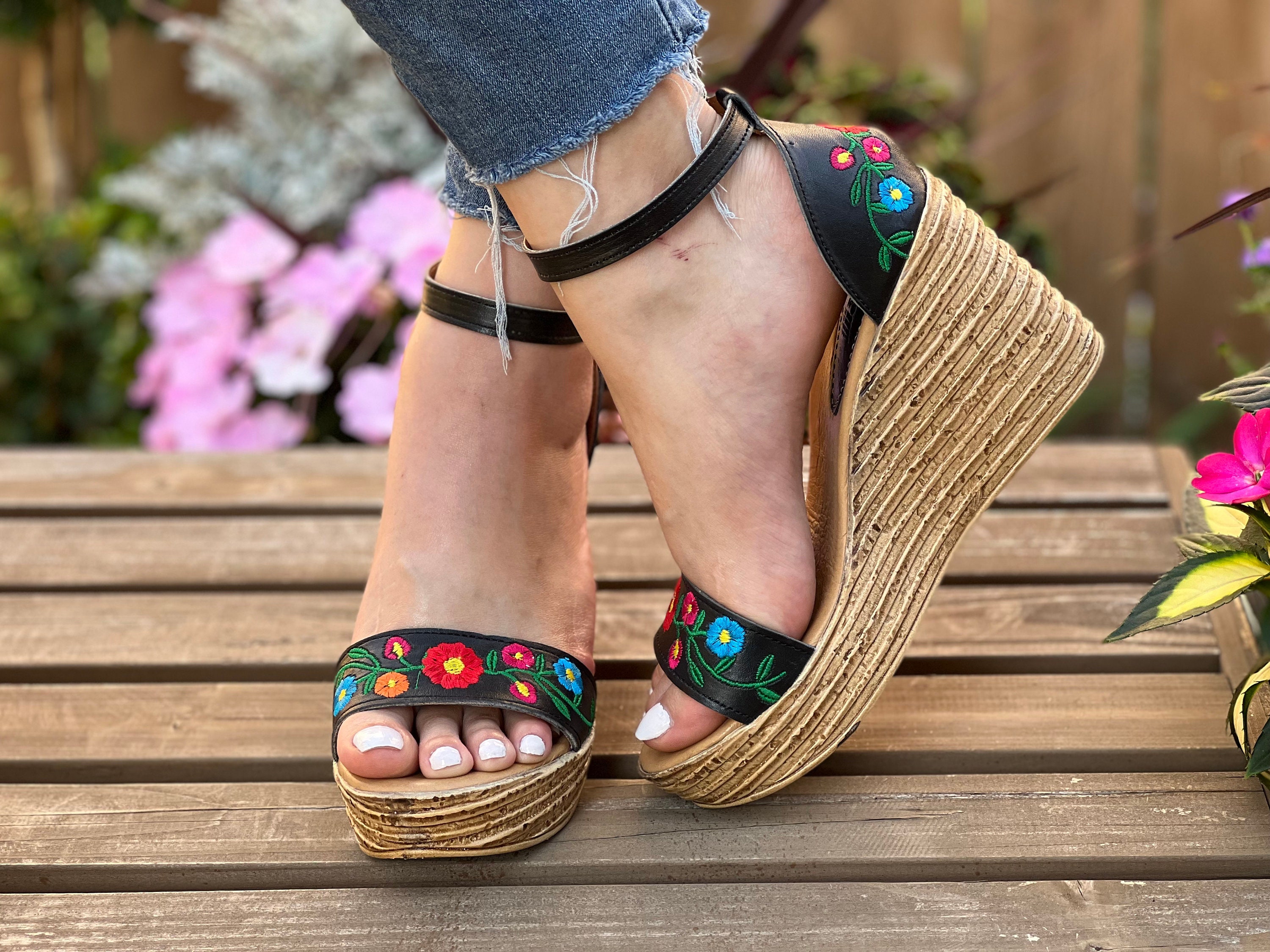 Mexican Wedge Sandal. All Size Boho-hippie Vintage. Mexican