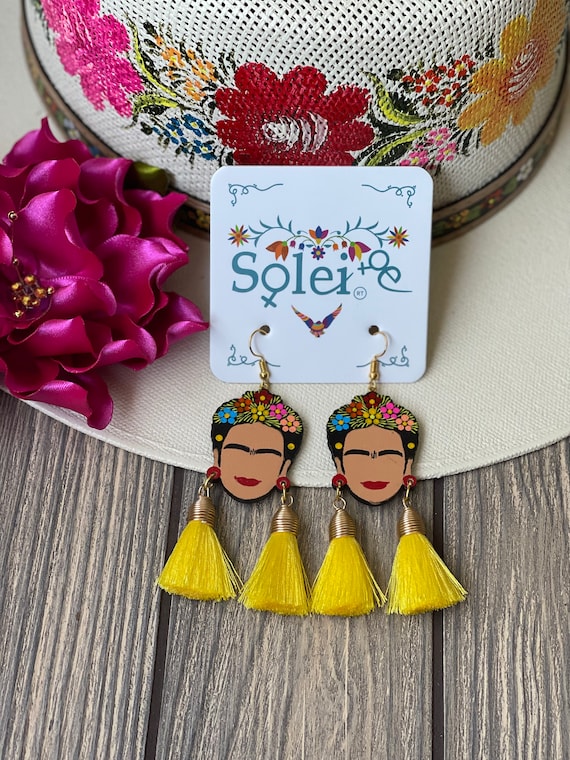 Handbemalte Handwerkliche Ohrringe. Frida Kahlo Ohrringe. - Etsy.de