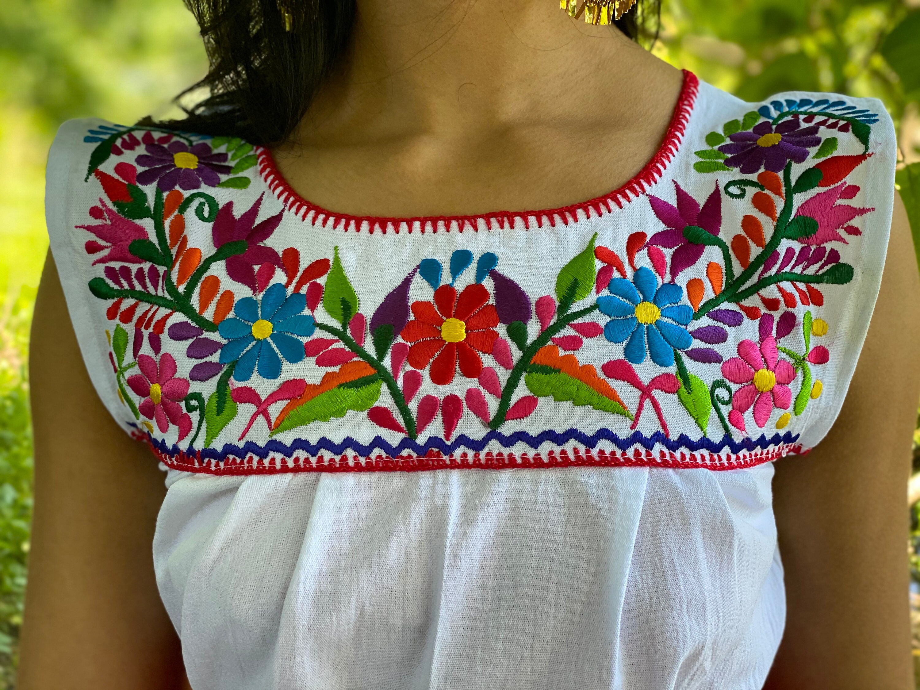 Mexican Floral Maxi Dress. Artisanal Embroidered Dress. | Etsy