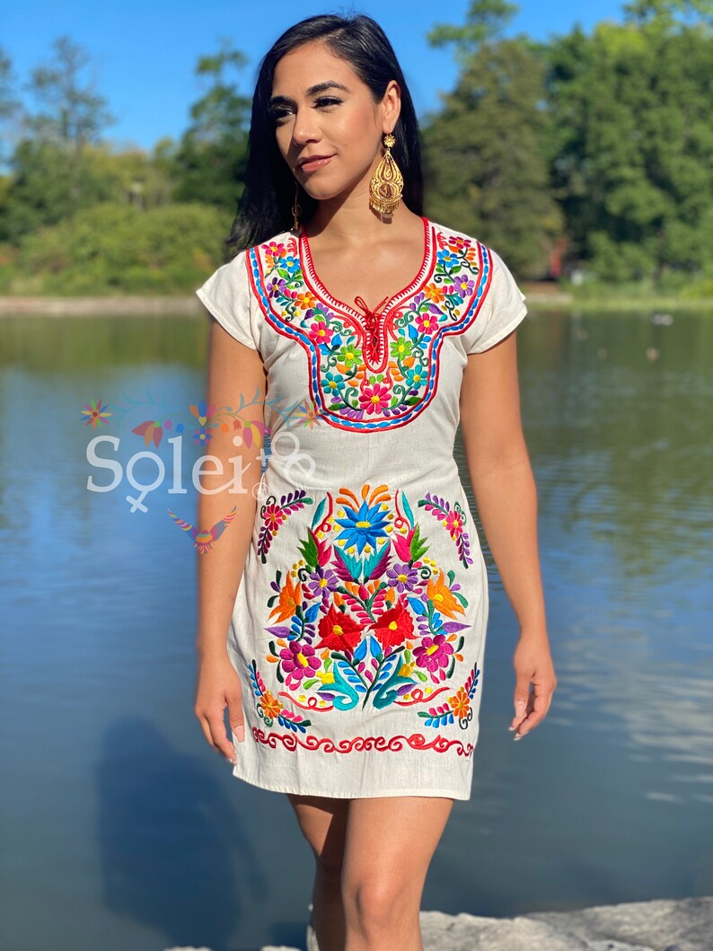 Mexican Fiesta Dress Mexican Formal Dress Floral Embroidered Dress Mexican Kimono Dress Frida Kahlo Dress Mexican Bridesmaid Wedding.
