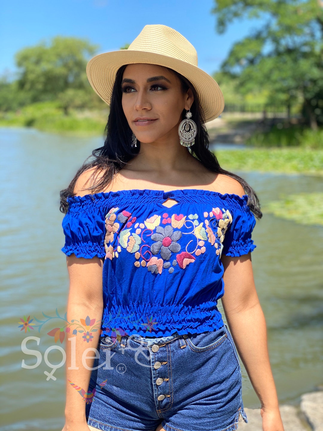 Floral Crop Top. Mexican Floral Top. Mexican Crop Top. Hand - Etsy