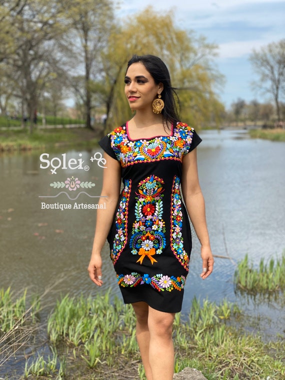 Etsy mexican embroidered dress Clearance