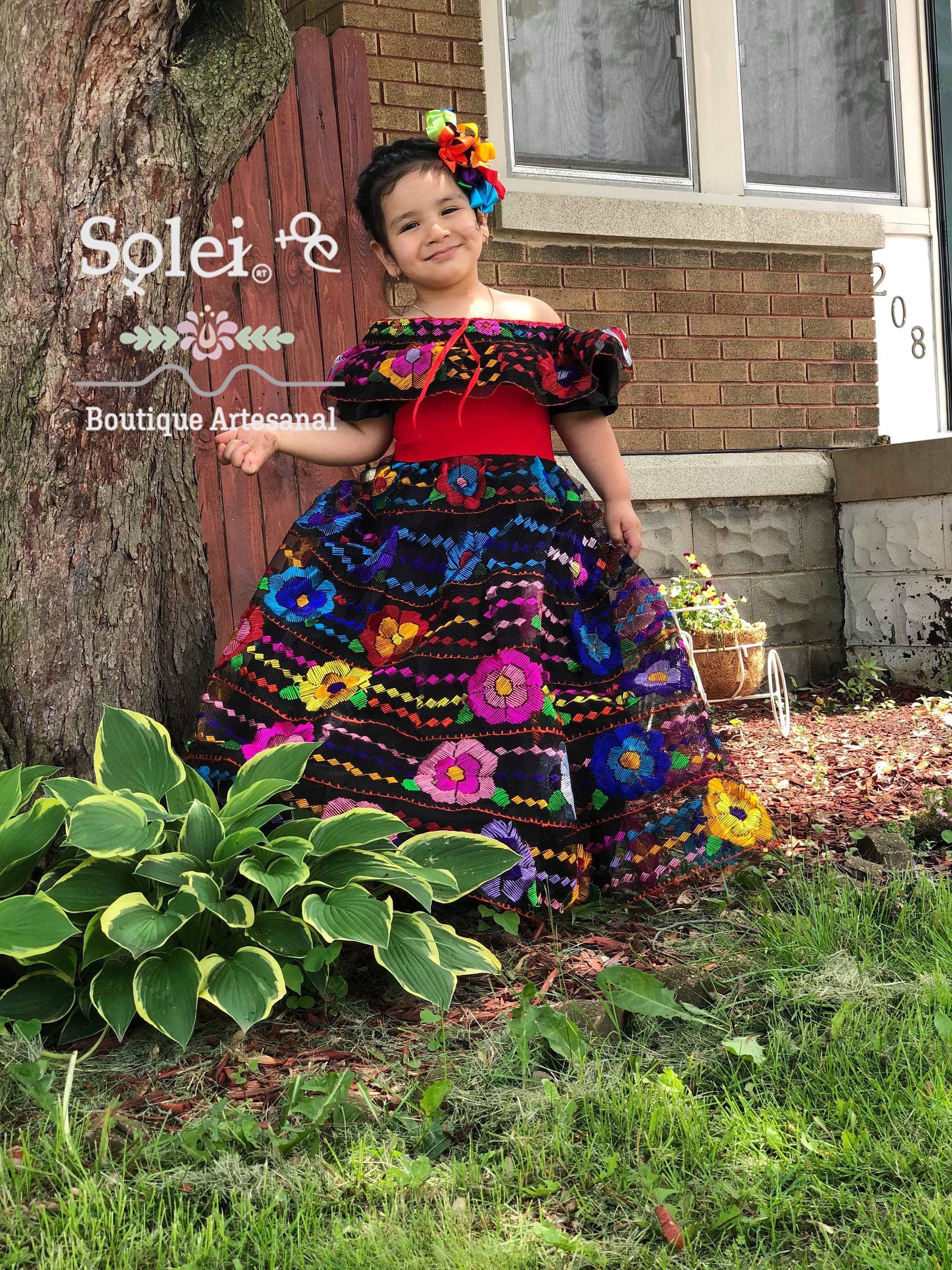 Girls Mexican Chiapaneco Dress. Hand ...