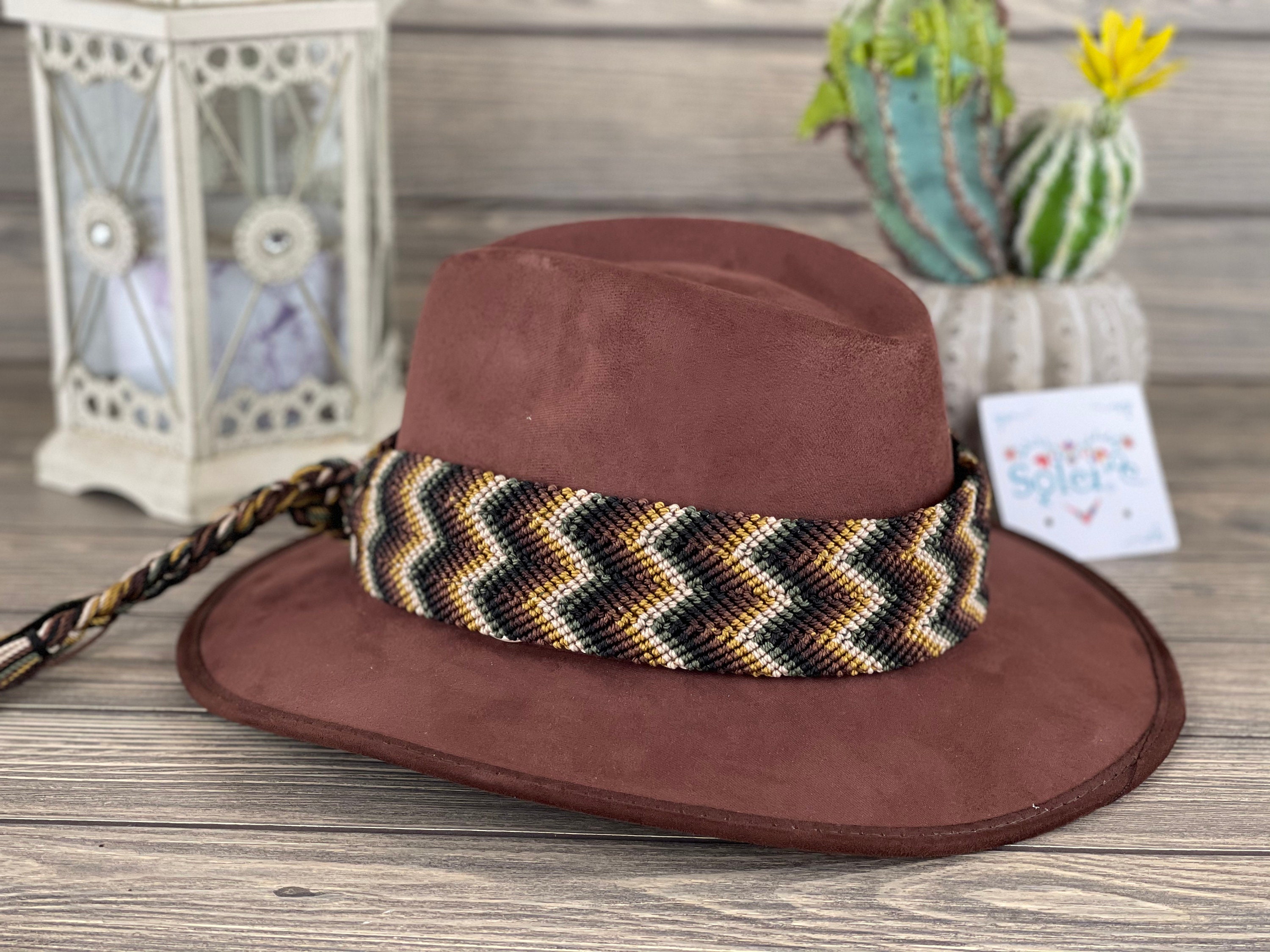 Mexican Suede Hat With Handmade Braided Band, Chiapas Style  display picture 1