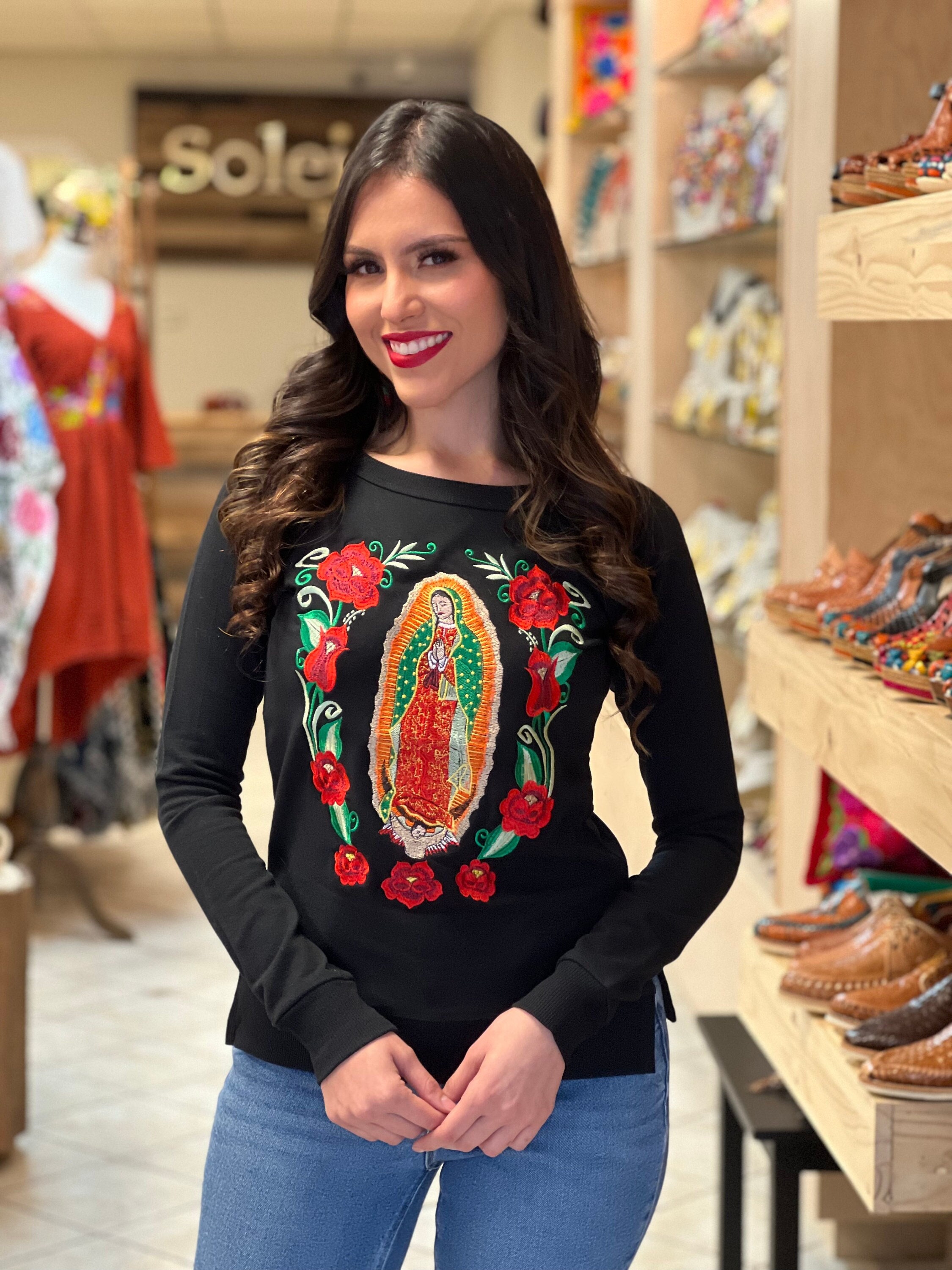 Mexican embroidered sweatshirt hotsell