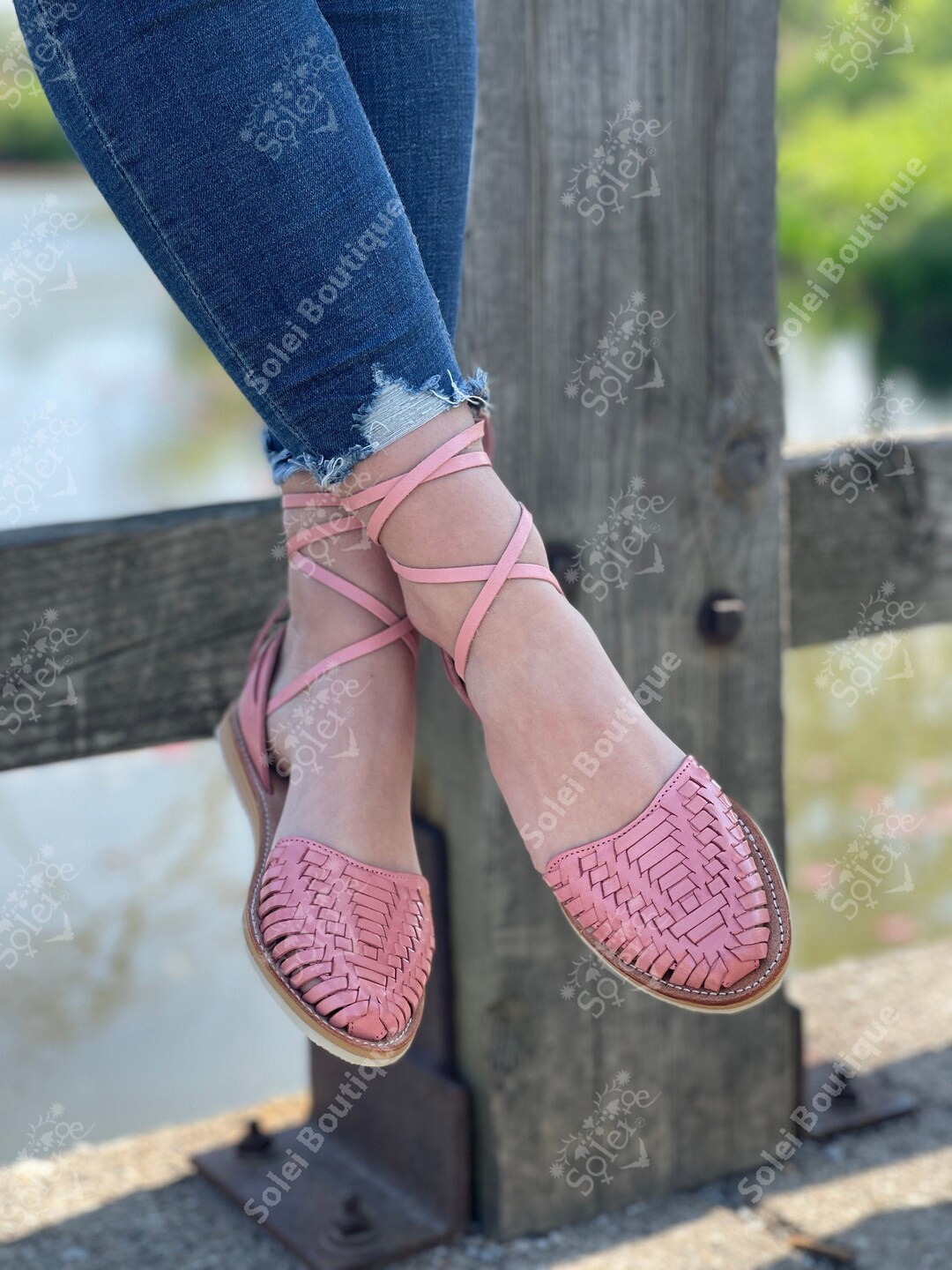 mexican lace up sandals