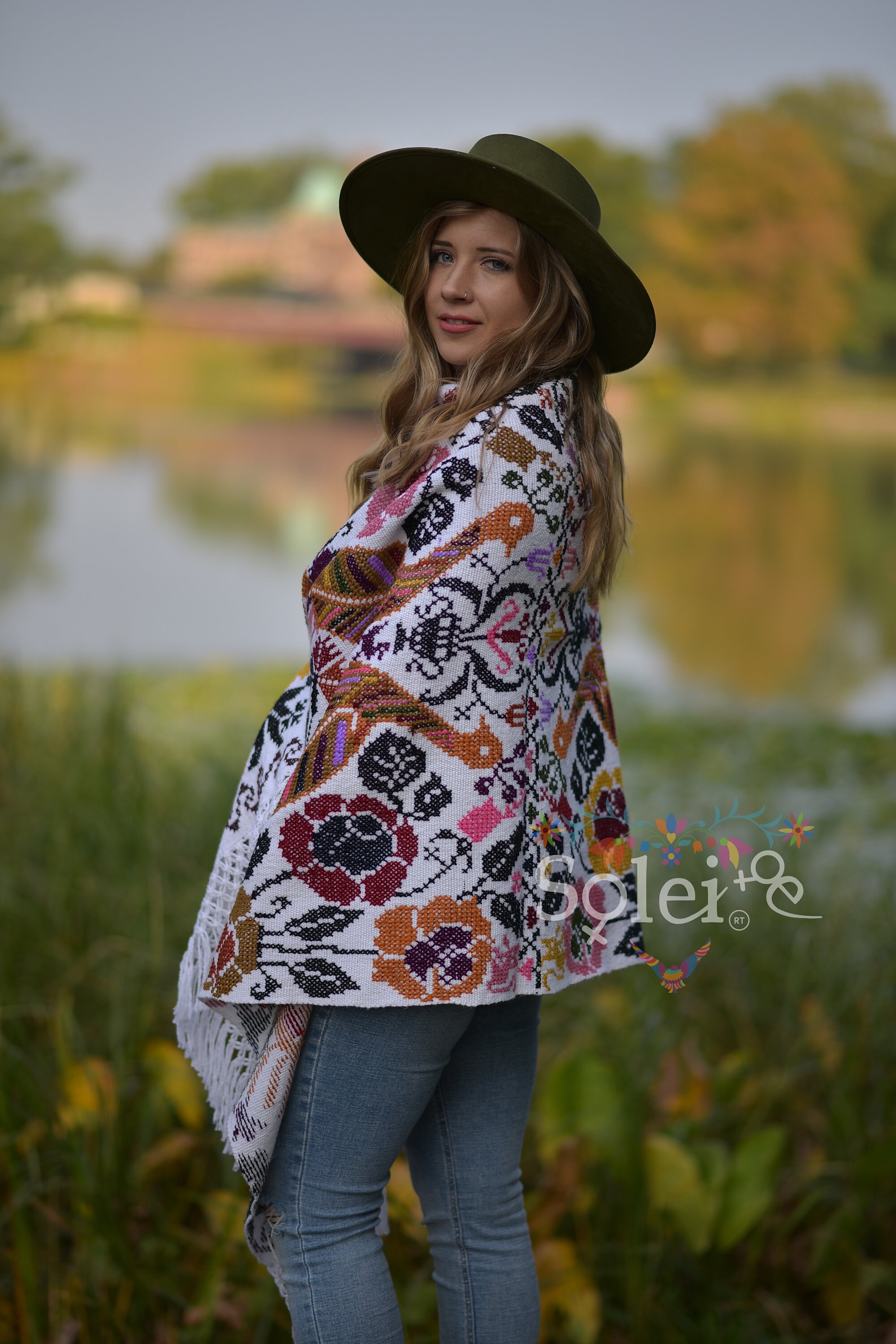 embroidered mexican shawl