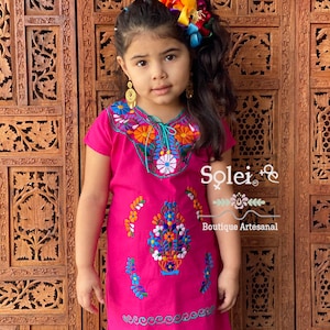 Vestido Kimono de Niña. Vestido Tradicional de Niña. Vestido Mexicano Tradicional de Niña. Boda Mexicana. Niña de las Flores. Mamá e Hija.