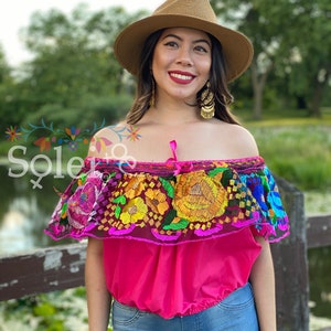 Hand Embroidered Crop Top. Mexican Floral Top. off the | Etsy