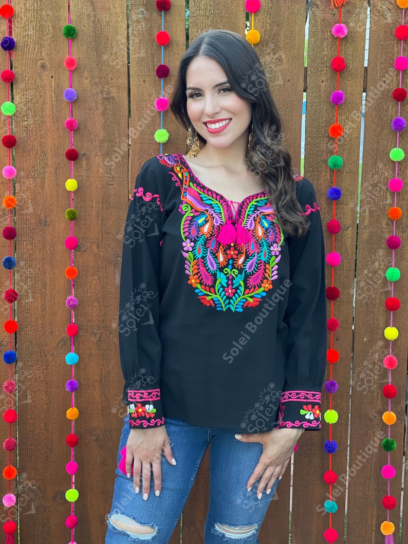 Mexican Peacock Embroidered Blouse. Size S 3X. Multicolor - Etsy