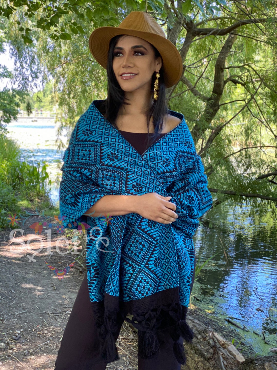 embroidered mexican shawl