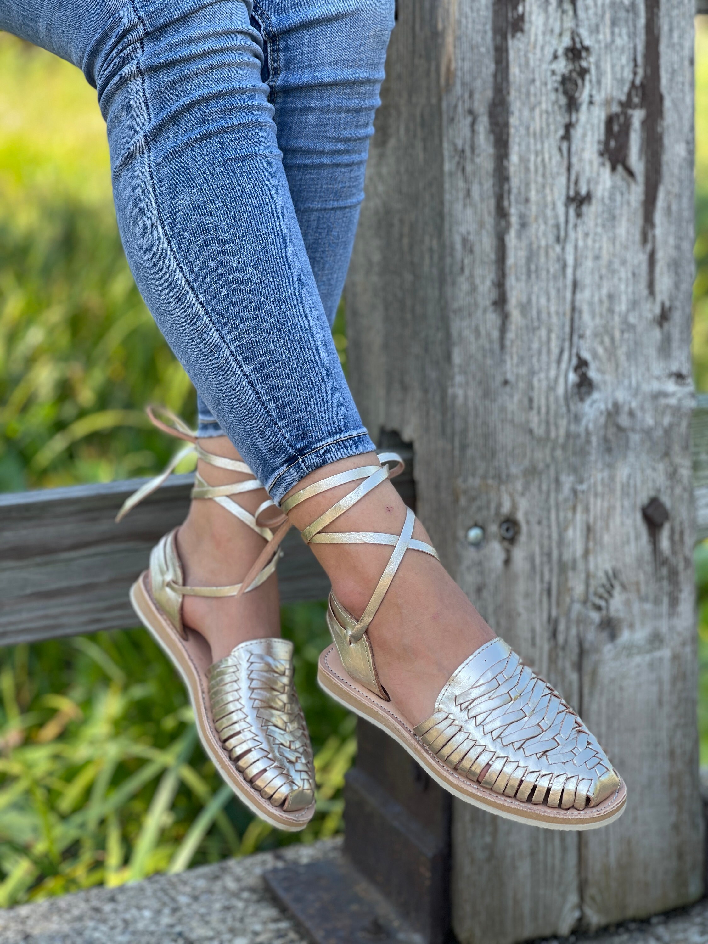 Lace up Mexican Sandals. All Sizes Boho hippie Vintage. Mexican