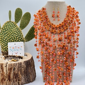 Artisanal Set Earrings-Necklace Palm Multicolor 602378 main image 0