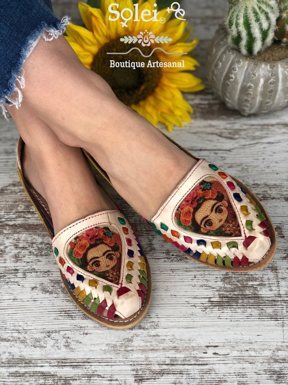 Zapatos artesanales de frida kahlo clearance