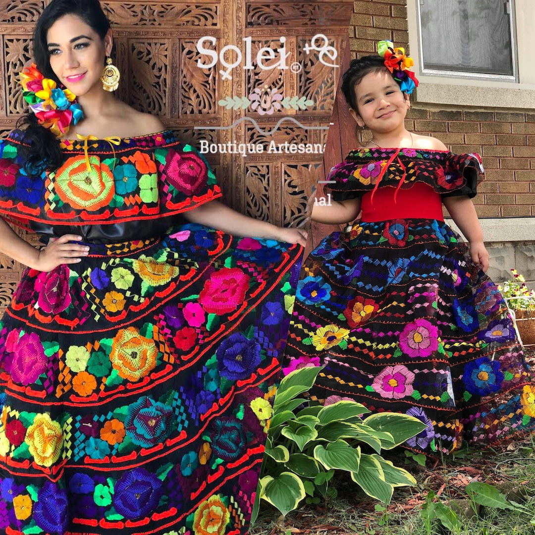 Vestido Chiapaneco Mami y Yo. Vestido Tradicional de Niña. - Etsy México Vestido Chiapaneco Mami y Yo. Vestido Tradicional de Niña. - Etsy México