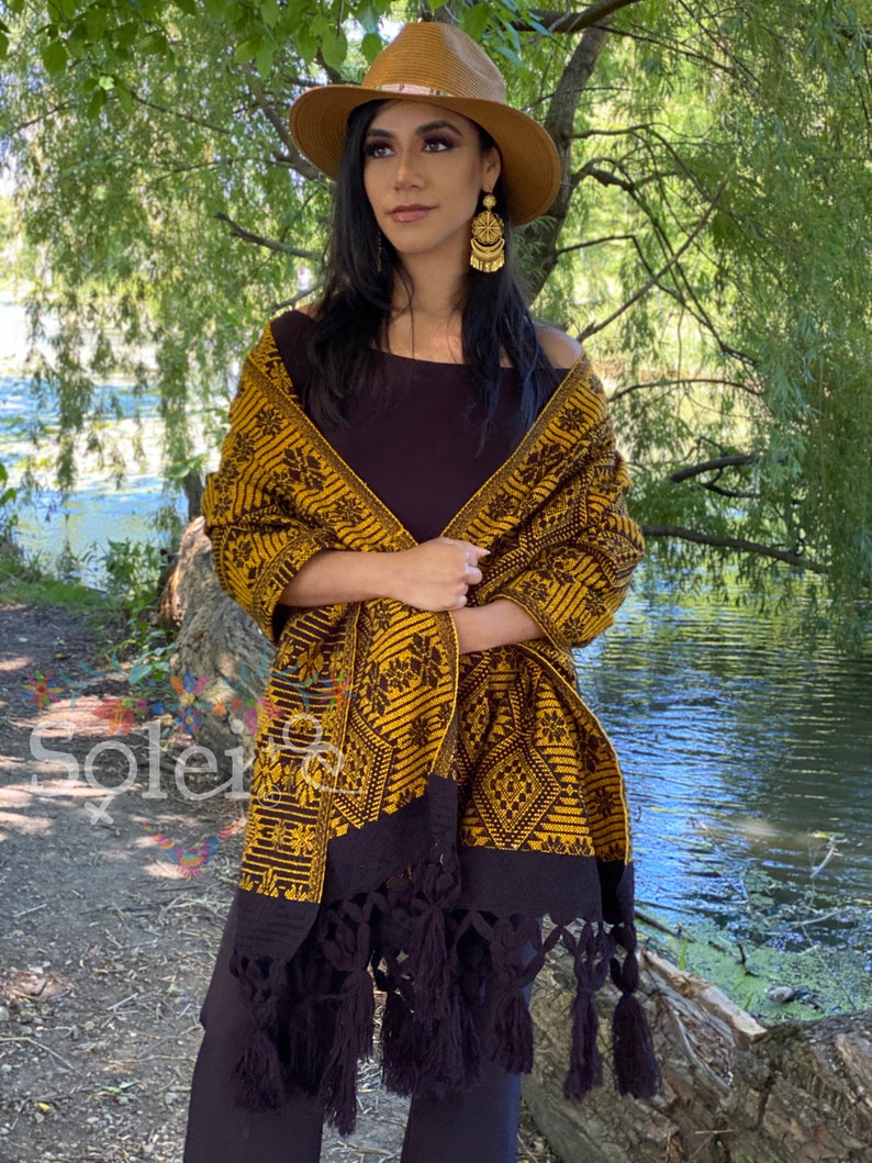 Mexican Shawl 85% Articela, 15% Polyester Gold 600386 main image 0