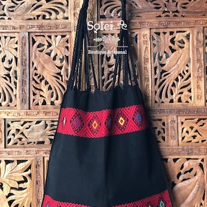 Traditionelle bestickte Tasche. Mexikanische Morral Tasche. Bestickt auf einem Taillen-Webrahmen. Bunte mexikanische Tasche. (Verschiedene Farben erhältlich)