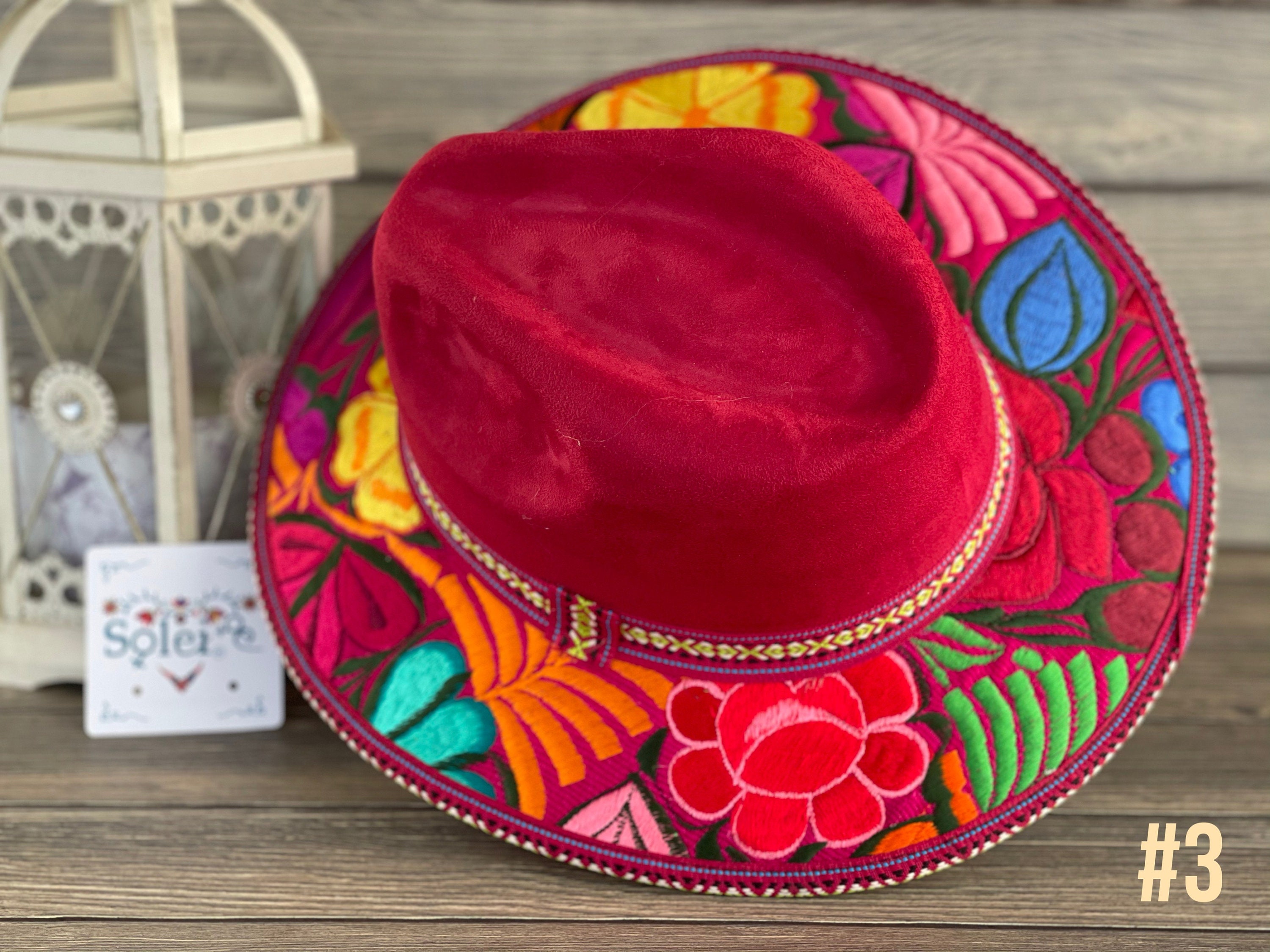 Mexican Artisanal Hat. Embroidered Mexican Hat. Colorful Suede Etsy