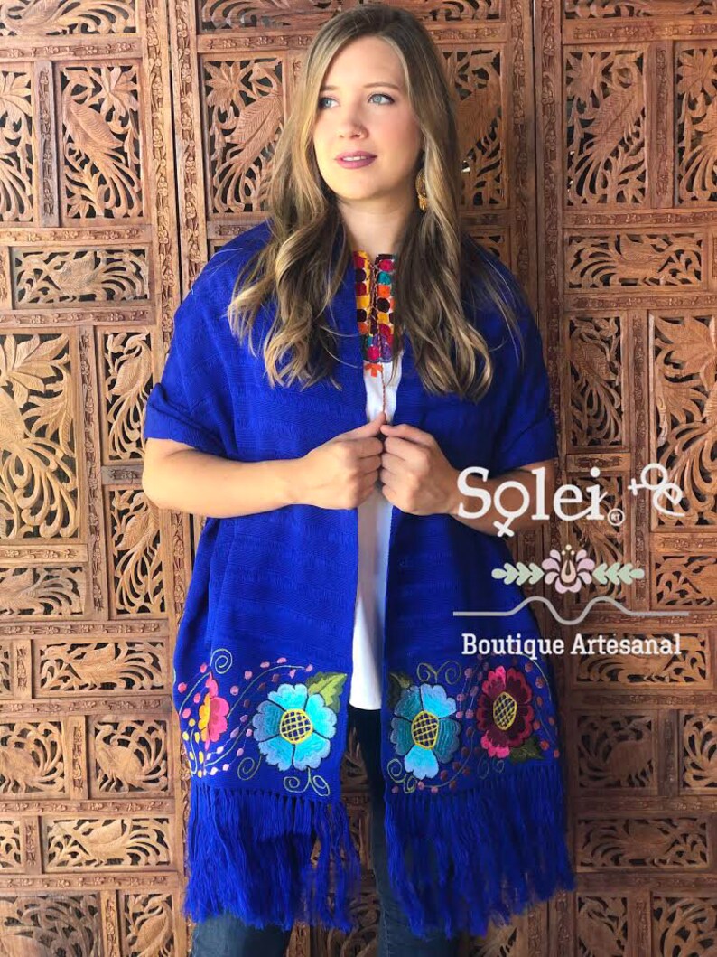 embroidered mexican shawl