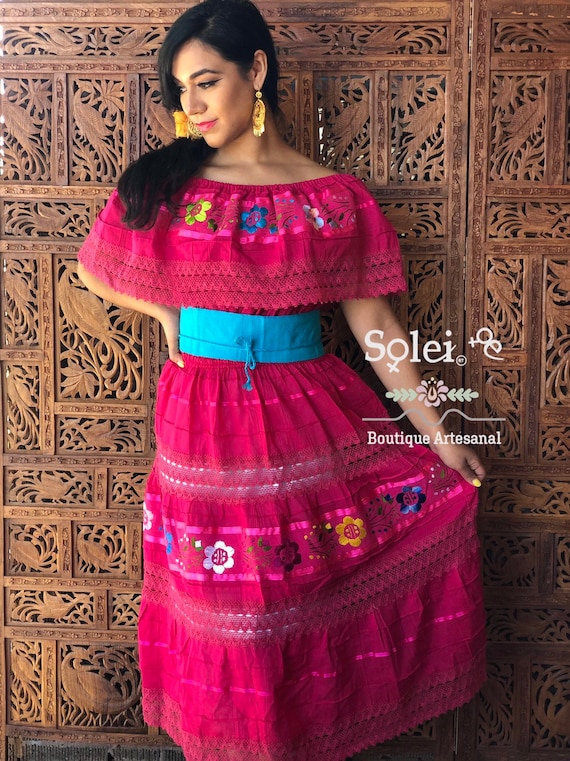 purple campesino dress