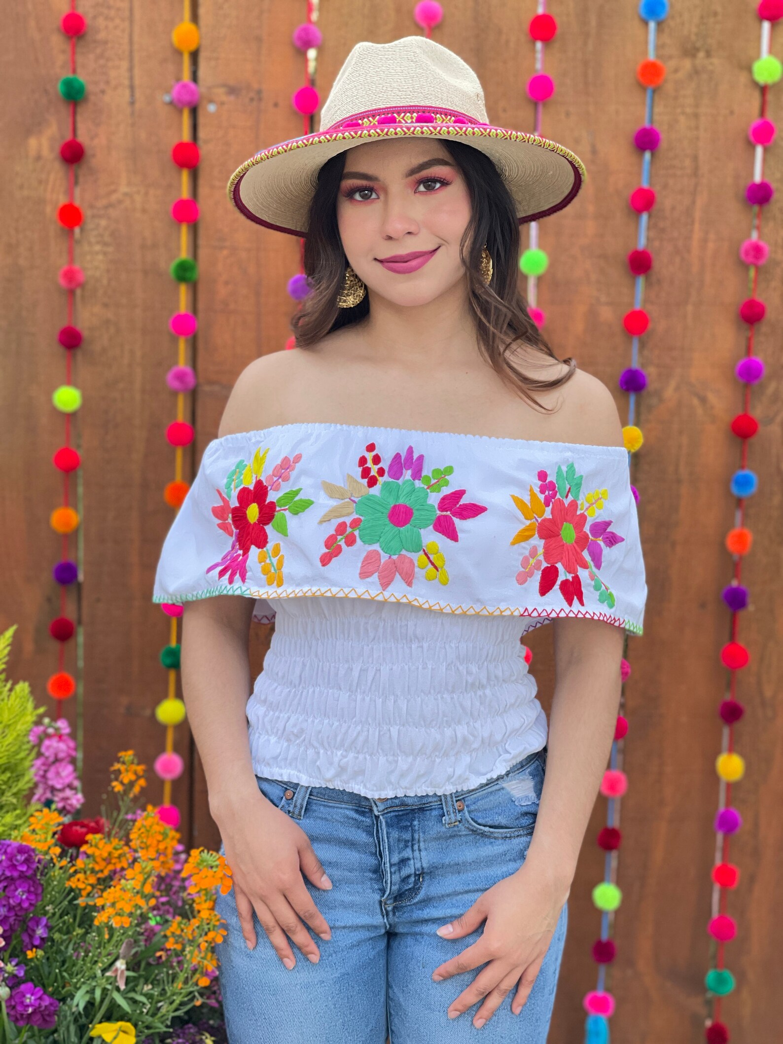 Hand Embroidered Crop Top. Mexican Floral Top. Off the | Etsy