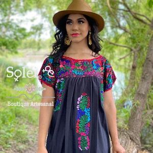 Mexican Floral Maxi Dress. Hand Embroidered Mexican Dress. Colorful Mexican Dress. Traditional Mexican Dress. Bridesmaid Dress.Wedding Dress
