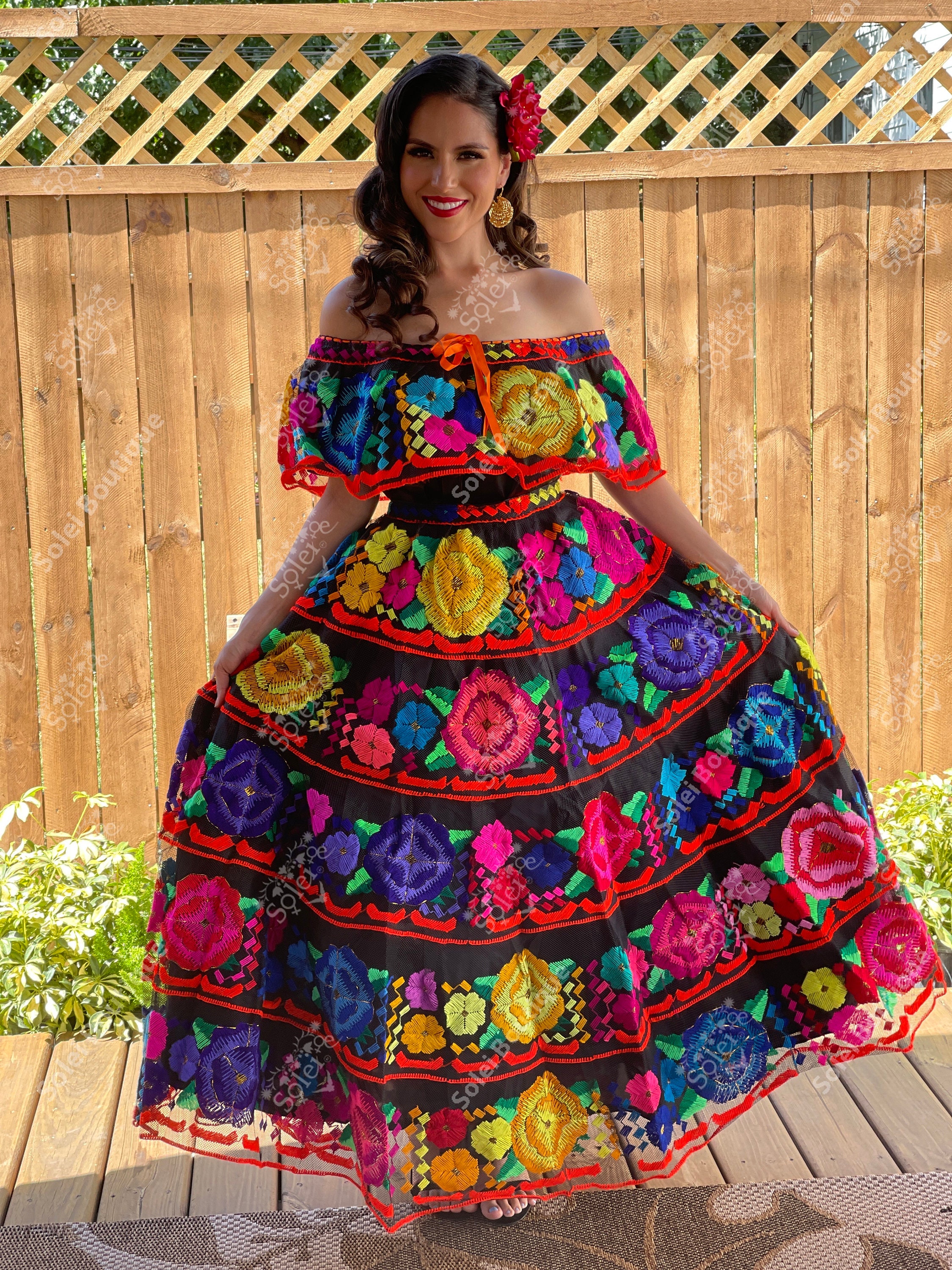 Vestido Mexicano Tradicional Chiapaneco. Vestido Formal de | Etsy España