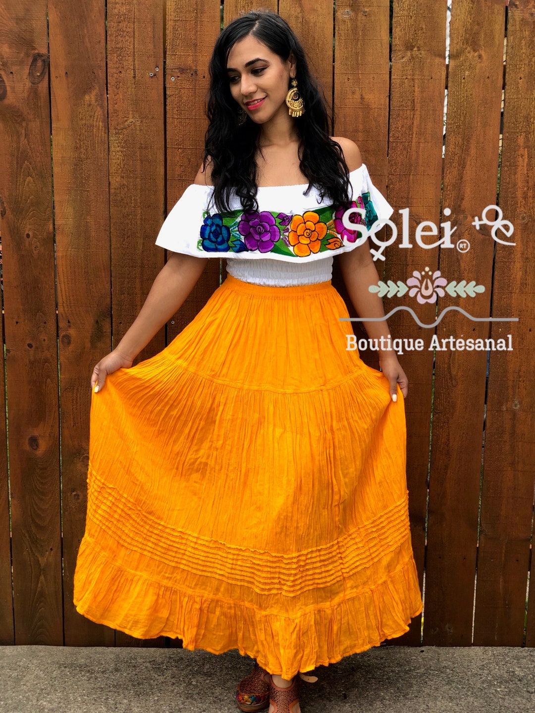 Mexican Maxi Skirt. Mexican Colorful Skirt. Traditional Long Skirt