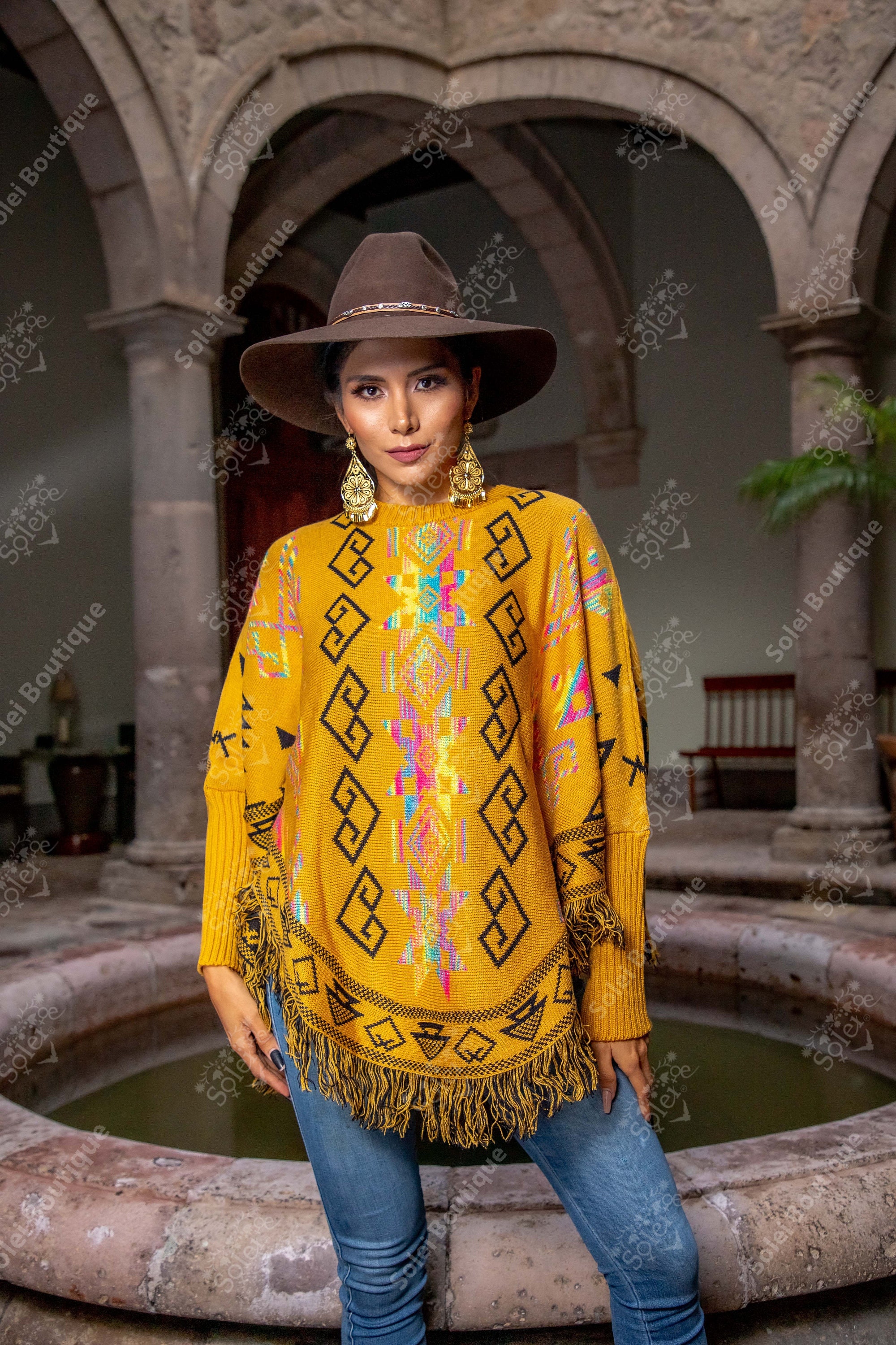 Fantasia Halloween Poncho Mexicano La Fiesta Masculino Adult - 7 Artes  BrinQ Fantasias