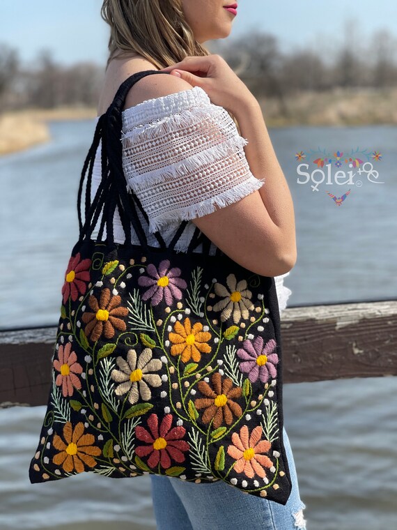 Mexican Traditional Bag ❤️?? Traditional Mexican Floral Embroidered Bag. Morral Solei  main image 4