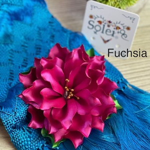 Traditioneller mexikanischer Blumen Haarschmuck. Frauen Blumen Kopfschmuck.Traditionelle mexikanische Accessoires. Mexikanische Folklore Fuchsia