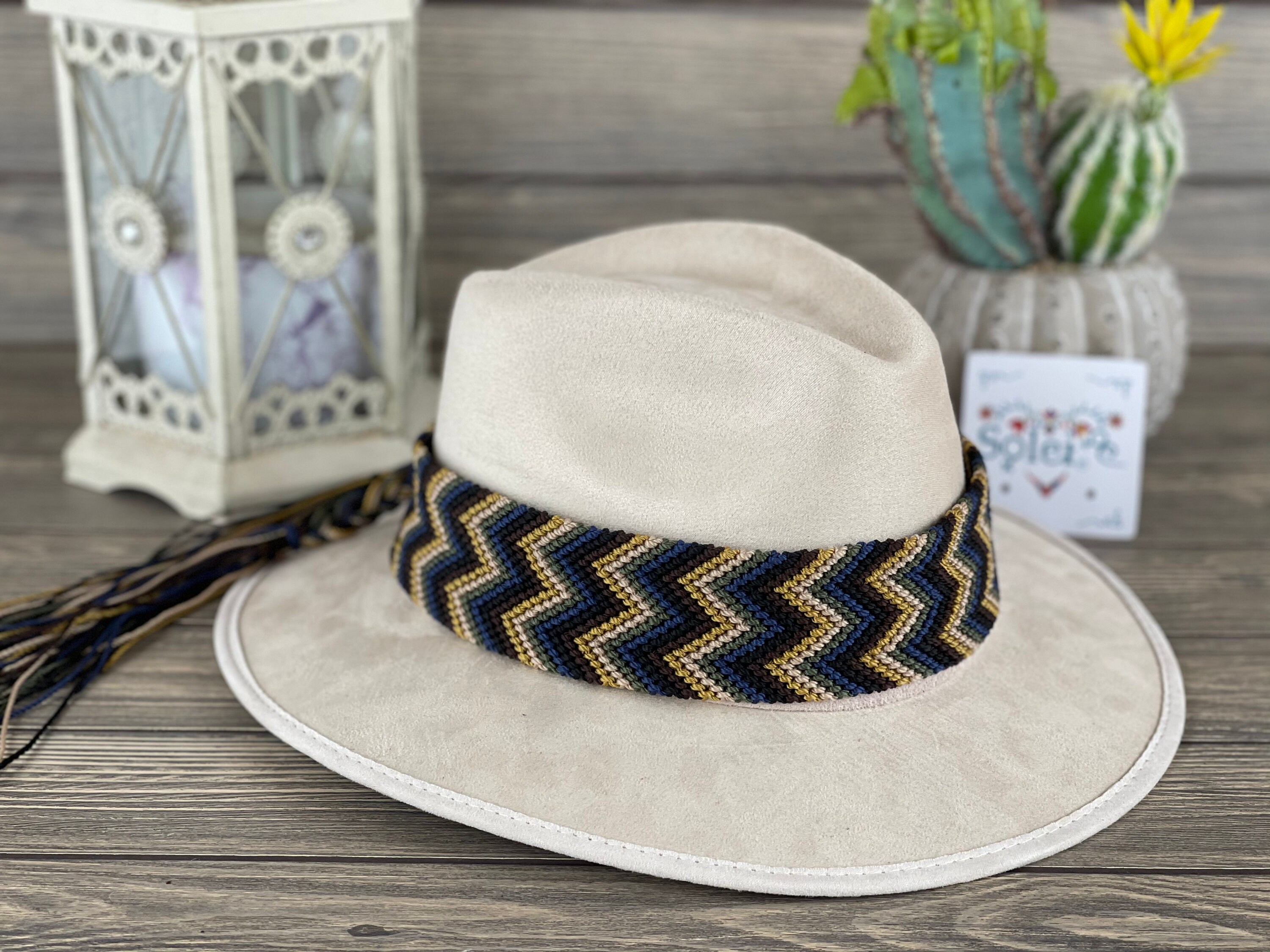 Suede Hat made with Handmade belt from Chiapas Mex Kiich Hat - 100% handmade brown suede hat, with leather  main image 4