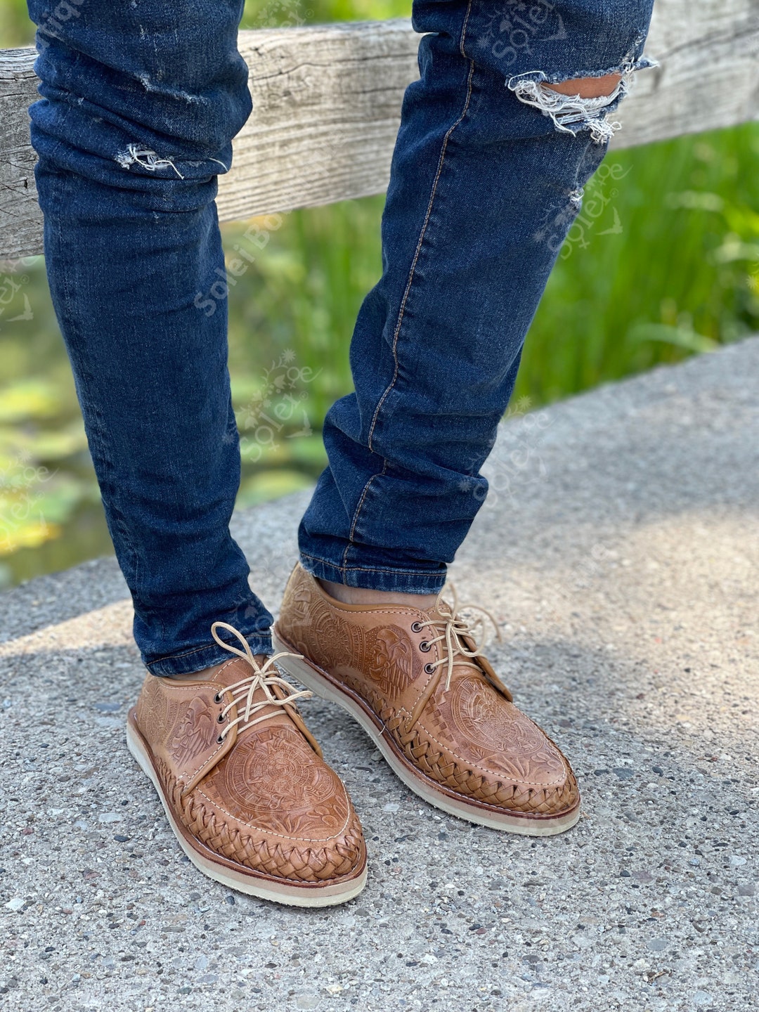 Scarpe da uomo con calendario azteco Scarpe stringate