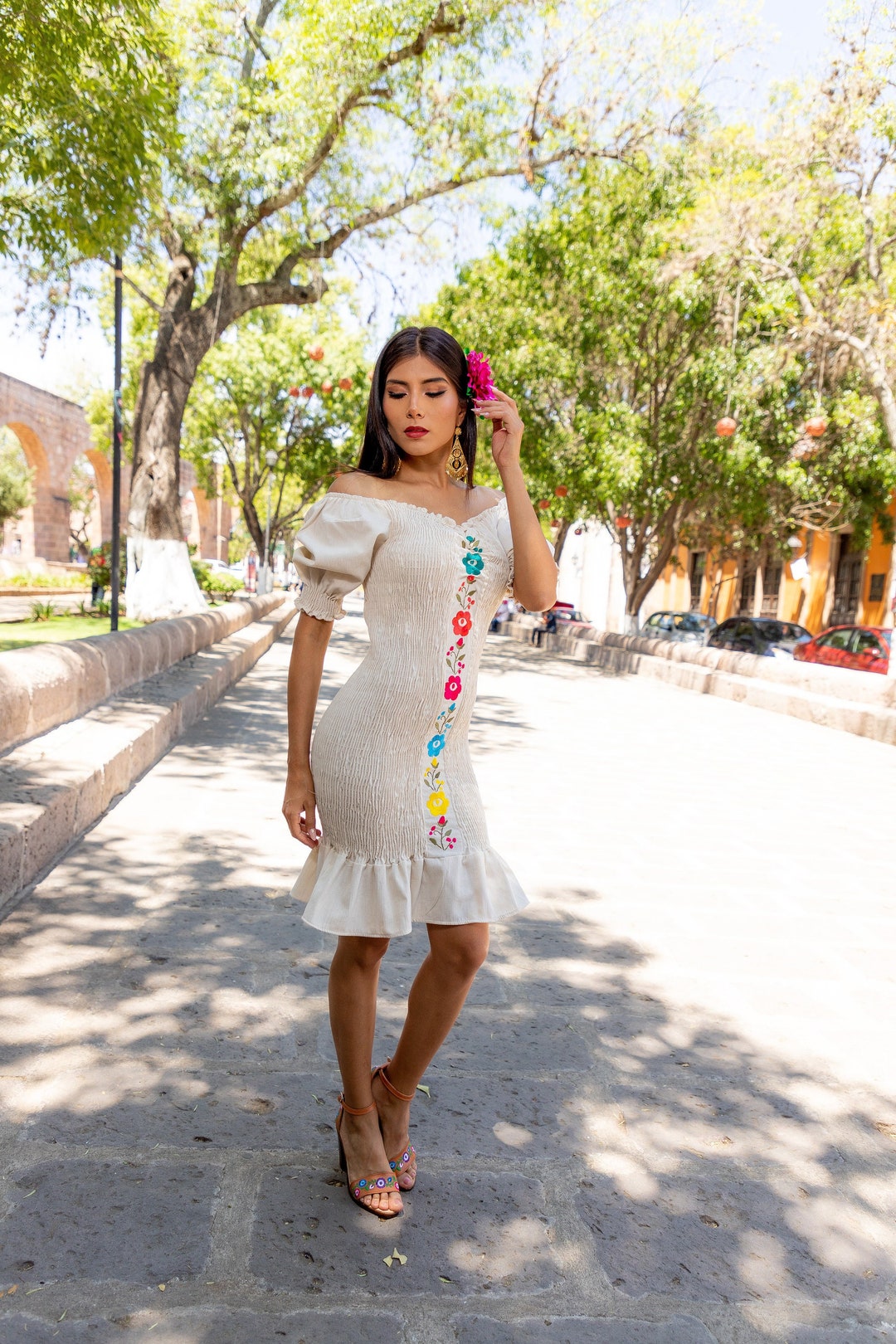 Dress. Mexican Dress. Typical 2X. - Party Israel Embroidered Size Mexican Floral Style Dress. Bodycon Latina Etsy S Dress.