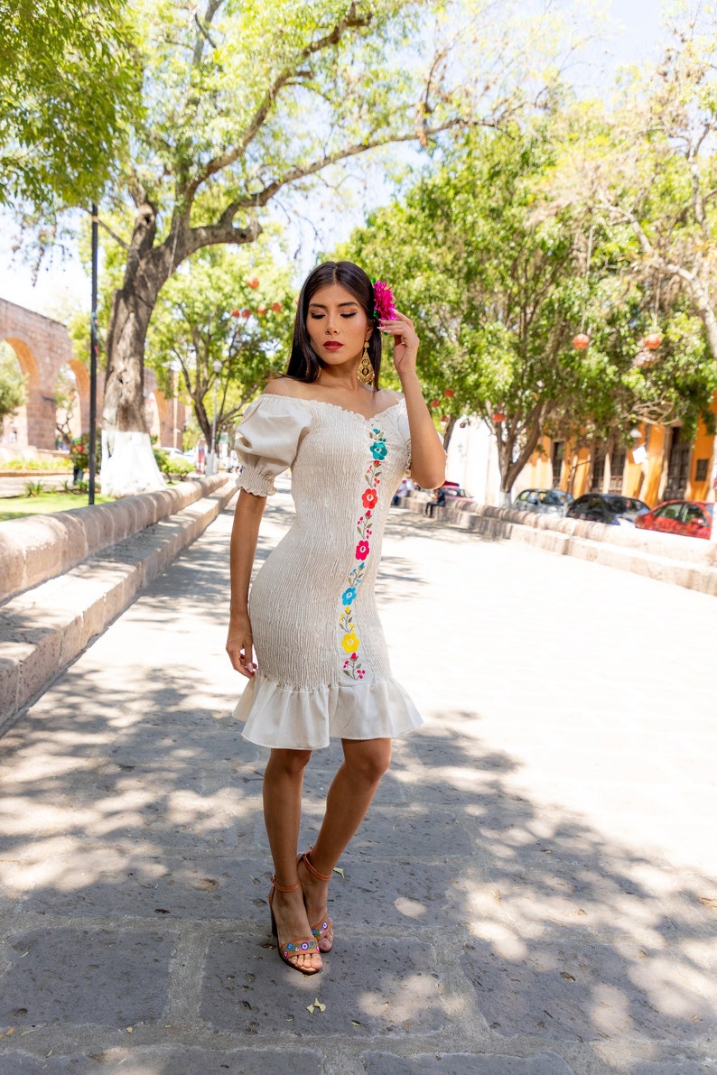 Red And Pink Mexican Baja Bodycon Dress