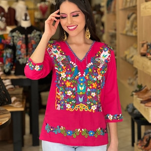 Mexican Blouse. Size S 3X. Floral Embroidered Mexican Blouse ...