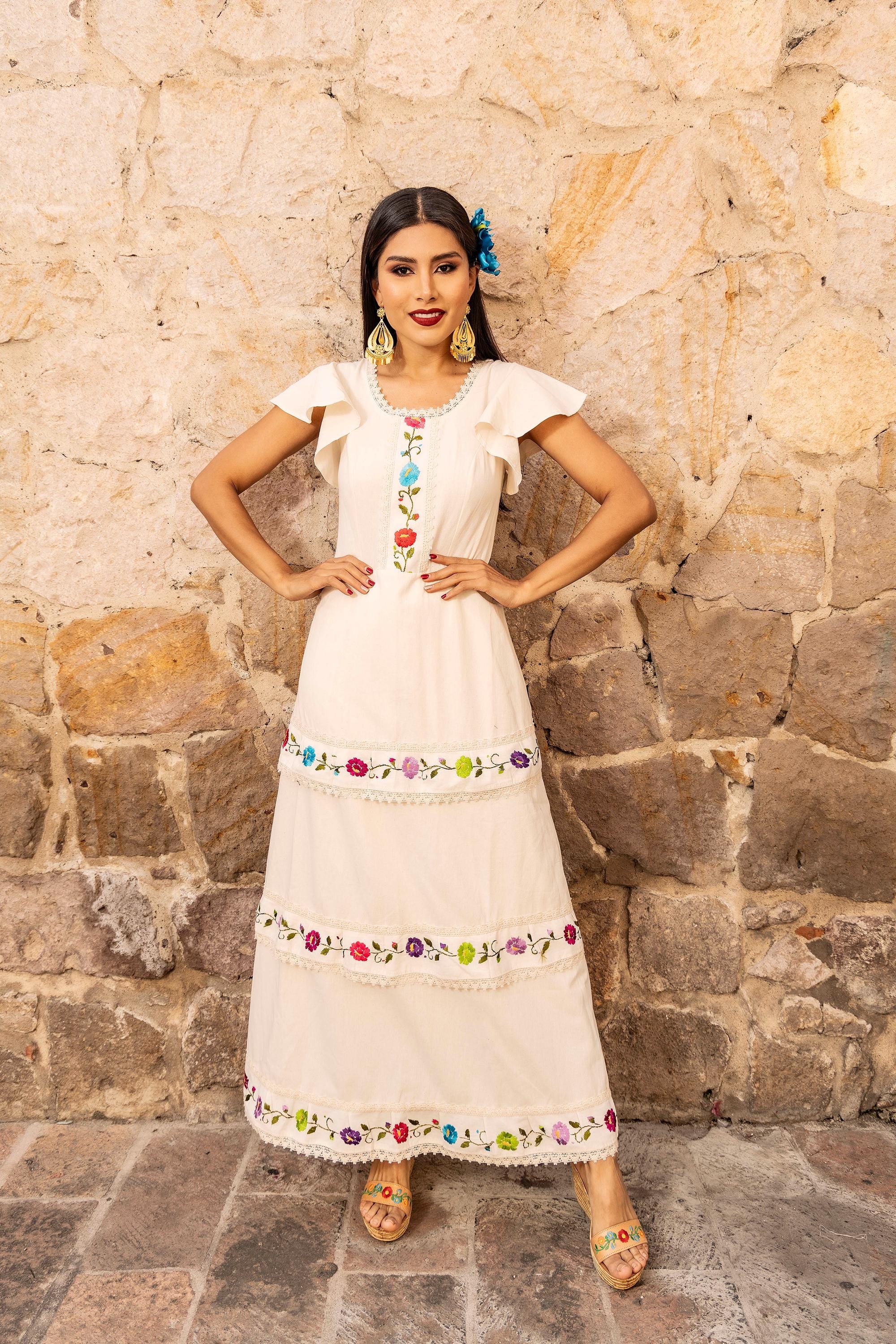 Vestidos Tipicos Vestido Artesanal Blanco Dress Vestido Tipico