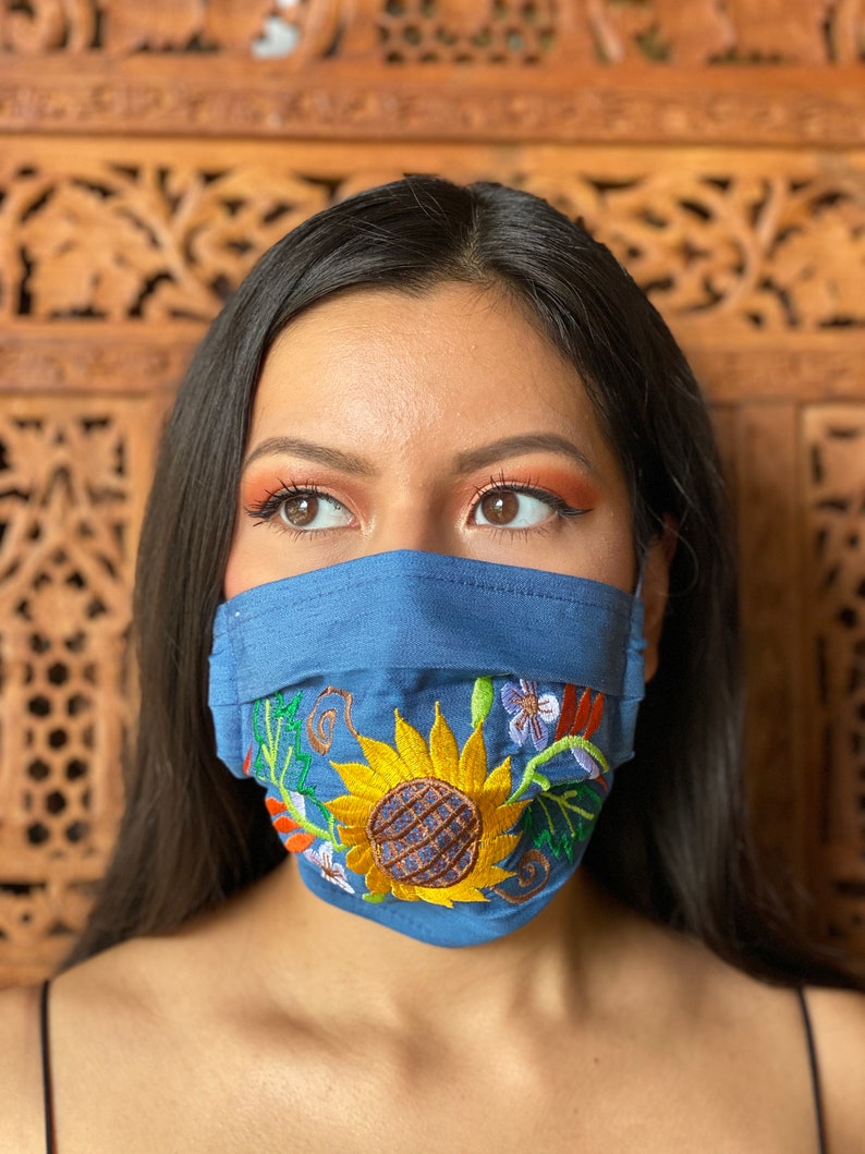 Download Sunflower Embroidered Face Masks. Denim Floral Face Mask. | Etsy Sunflower Embroidered Face Masks. Denim Floral Face Mask. | Etsy