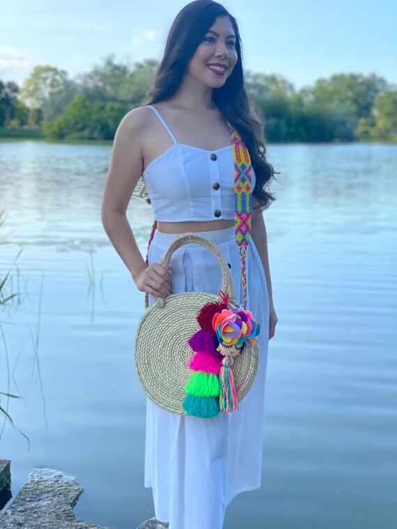 Bolsa Mexicano De Palma. Bolsa Frida Kahlo. Bolsa Artesanal Tejido