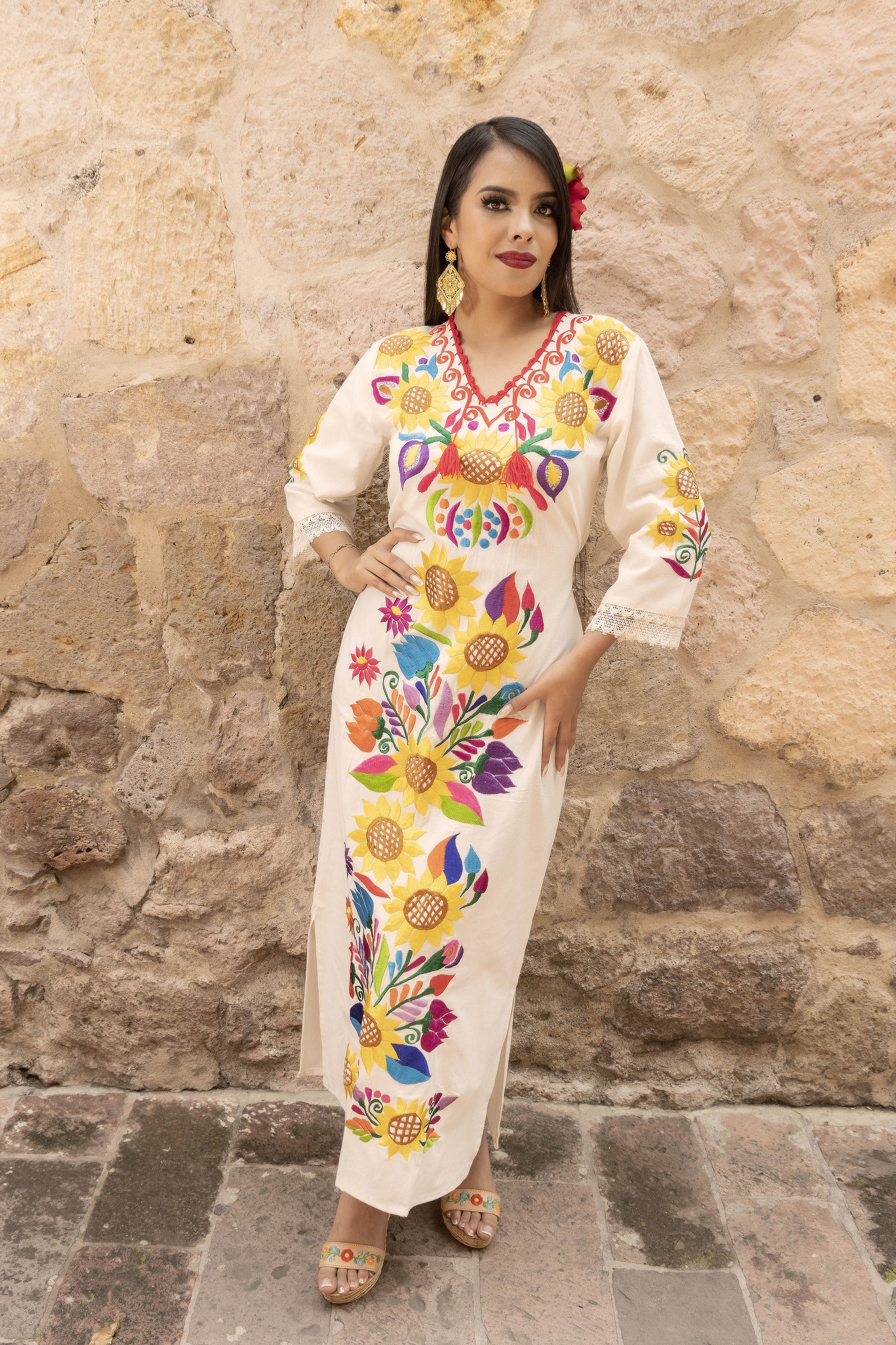 Vestido Campesino Fiesta Mexicana Vestidos Bordados Para