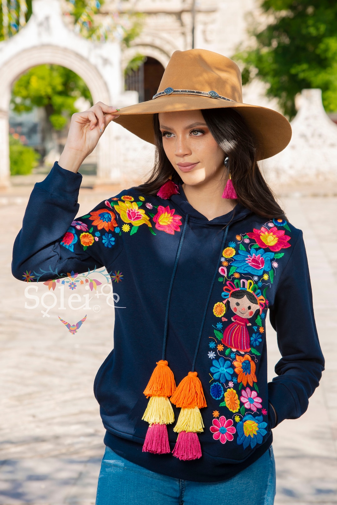 Sudadera Muñequita Lele Bordado Sudadera Tipica Sudadera  con Sudadera Floral México