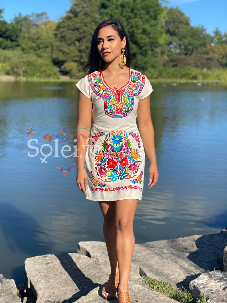 Mexican Fiesta Dress Mexican Formal Dress Floral Embroidered Dress Mexican Kimono Dress Frida Kahlo Dress Mexican Bridesmaid Wedding.
