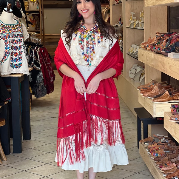 Mexican Traditional Rebozo. Mexican Shawl. Mexican Fiesta Shawl. Independence Day. 5 de Mayo.