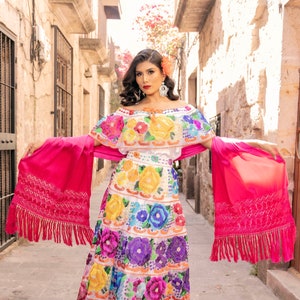 Traditional Mexican Chiapaneco Dress. Typical Embroidered - Etsy
