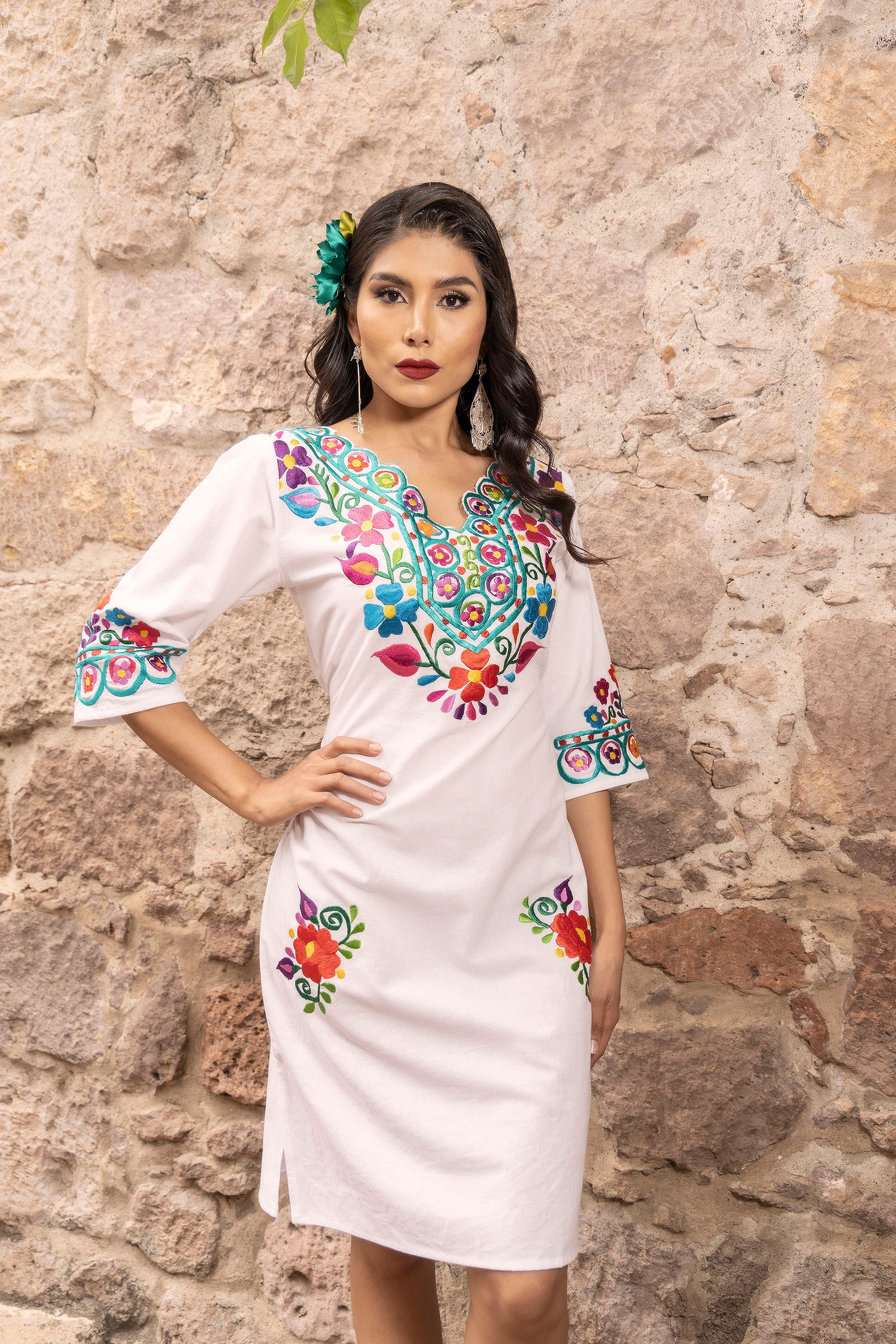 Vestido De Mujer Con Cuello En V Y Estampado Boho Vintage 1 | Meses Sin