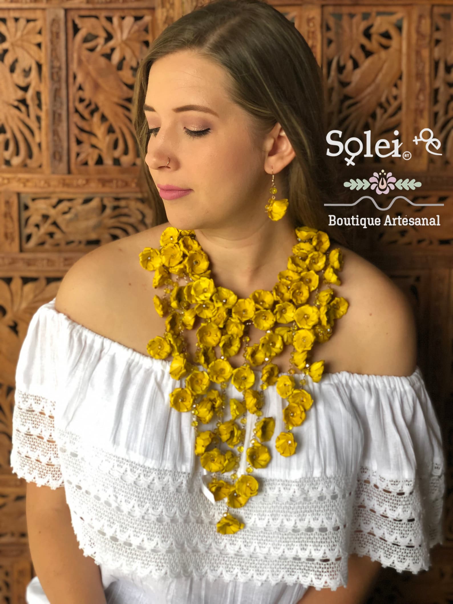 Mexican Jewelry Set. Necklace and Earings Made Out of Palm Etsy