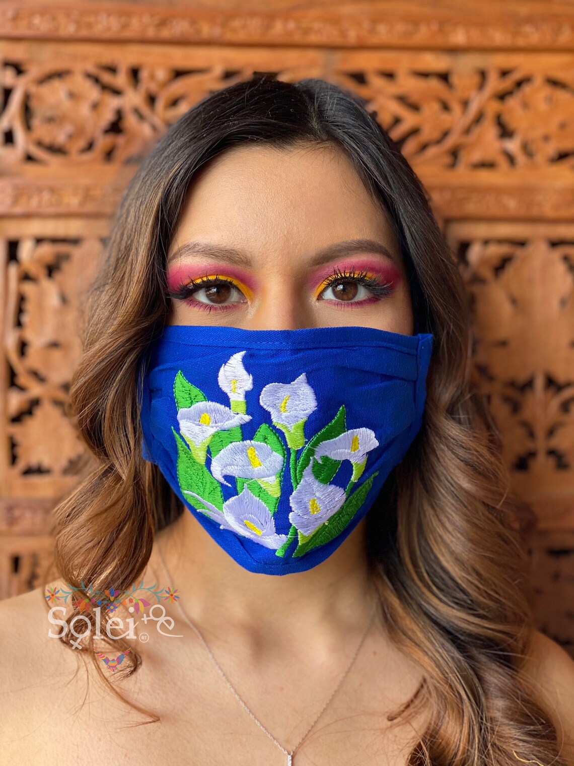 Floral Embroidered Face Masks. Beautiful Alcatraz Flower Face Etsy