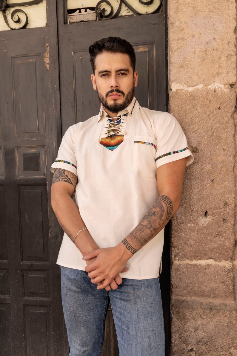 Mens Mexican Traditional Shirt. Guayabera for Men. Formal Button Up Shirt. Collared Shirt. Traditional Style. Fathers Day Gift.Gifts for Him