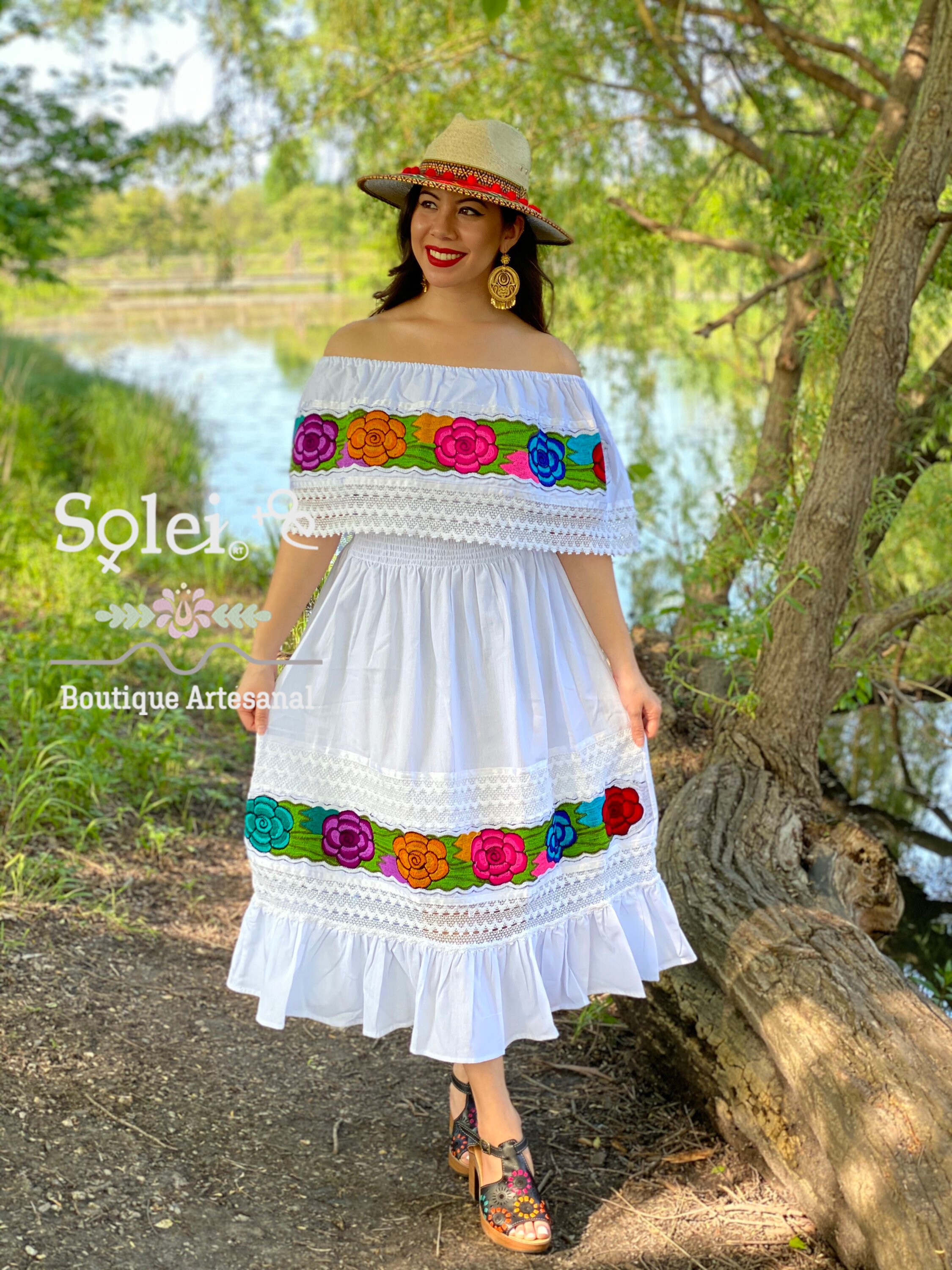 Mexican Traditional Dress. Floral Embroidered Dress. Mexican - Etsy UK