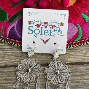 Mexicans Filigree Earrings. Gold Plated Filigree. Frida Khalo Earrings. Womens Flower Earrings. Dangle Earrings. Traditional Earrings. zdjęcie 5